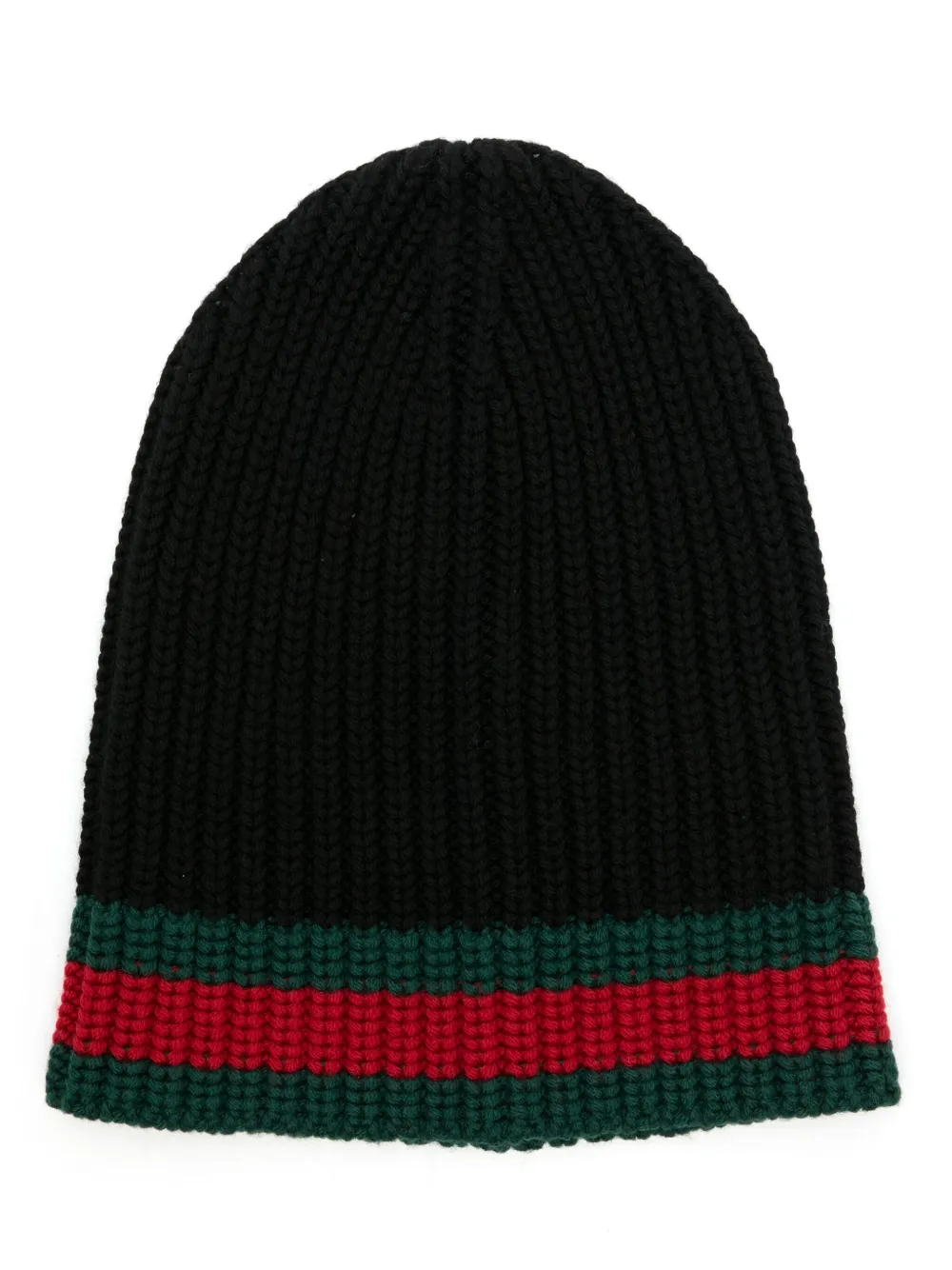 Web-stripe wool beanie