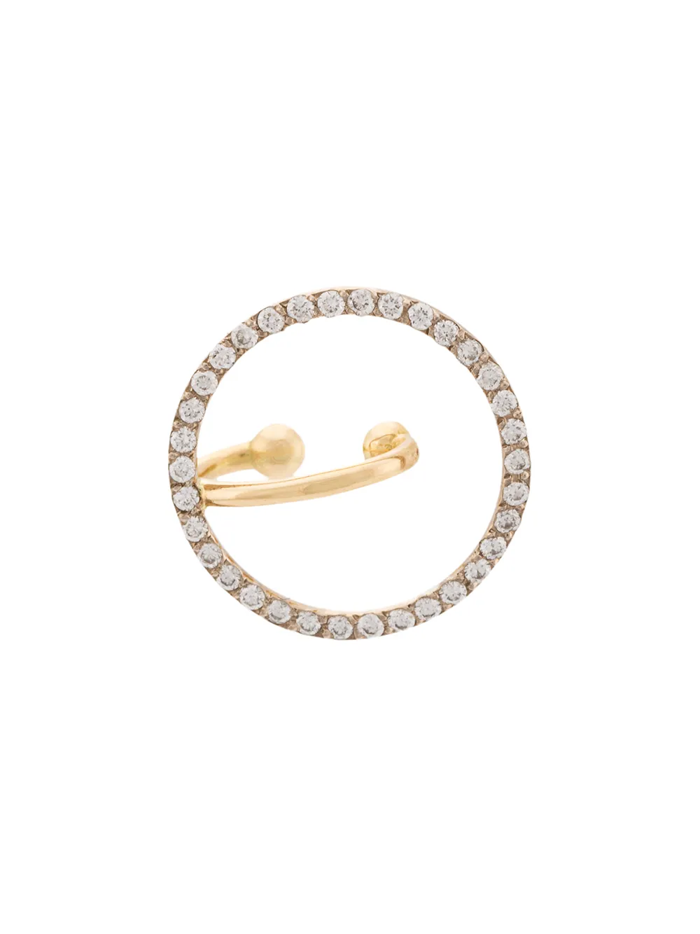 Charlotte Chesnais crystal ring ear cuff | Metallic | Image 1