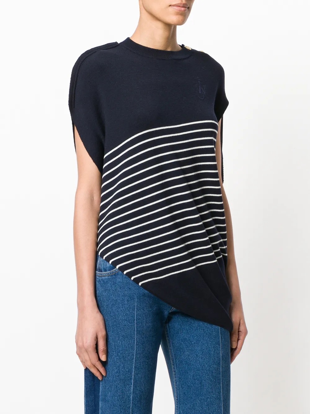 JW Anderson gestreepte gebreide top Blauw