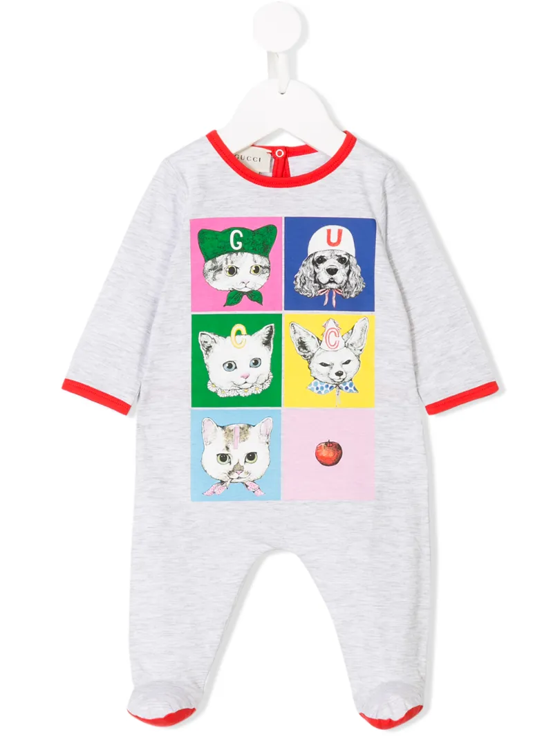 Gucci Kids пижама с принтом и логотипом
