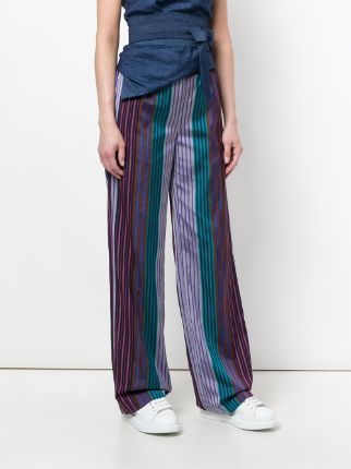 striped wide-leg trousers展示图