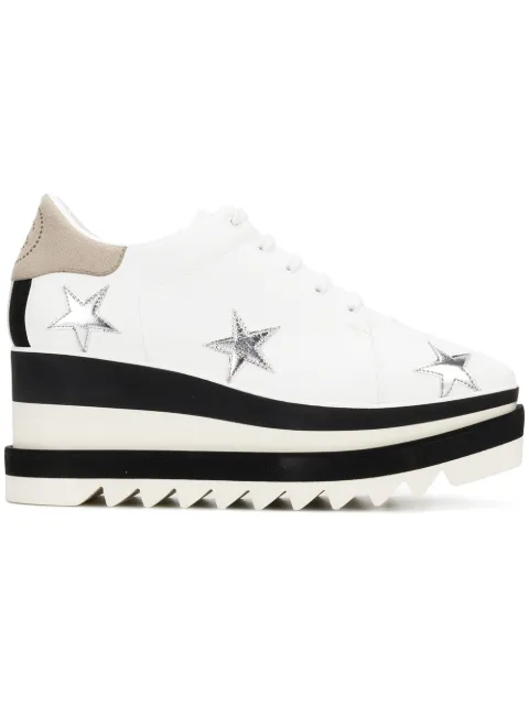 white platform wedge sneakers