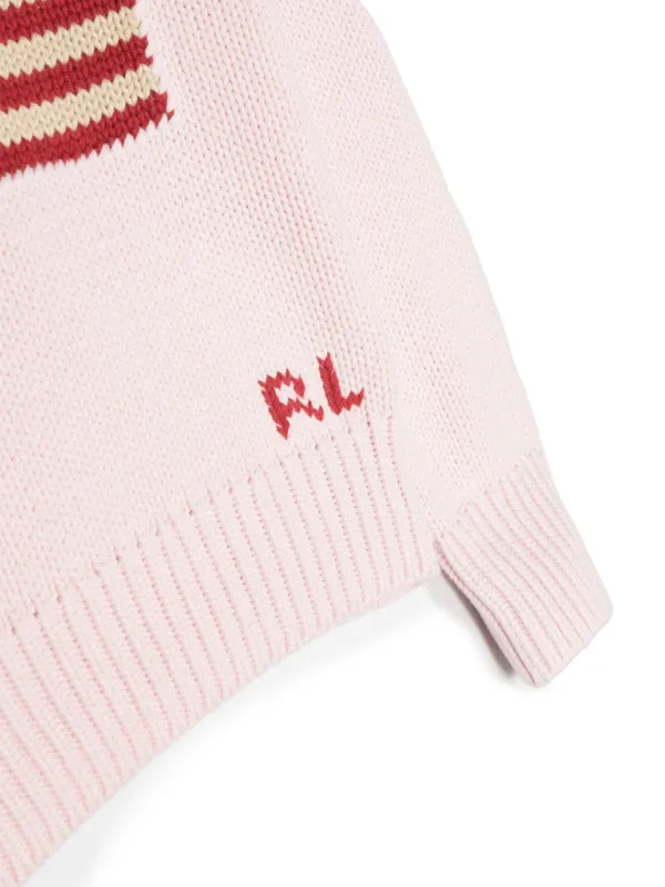 POLO RALPH LAUREN KIDS US Flag Intarsia Jumper | Pink | FARFETCH