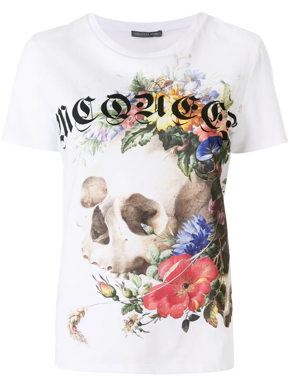 Alexander McQueen T-Shirt mit Totenkopf-Print - Weiß