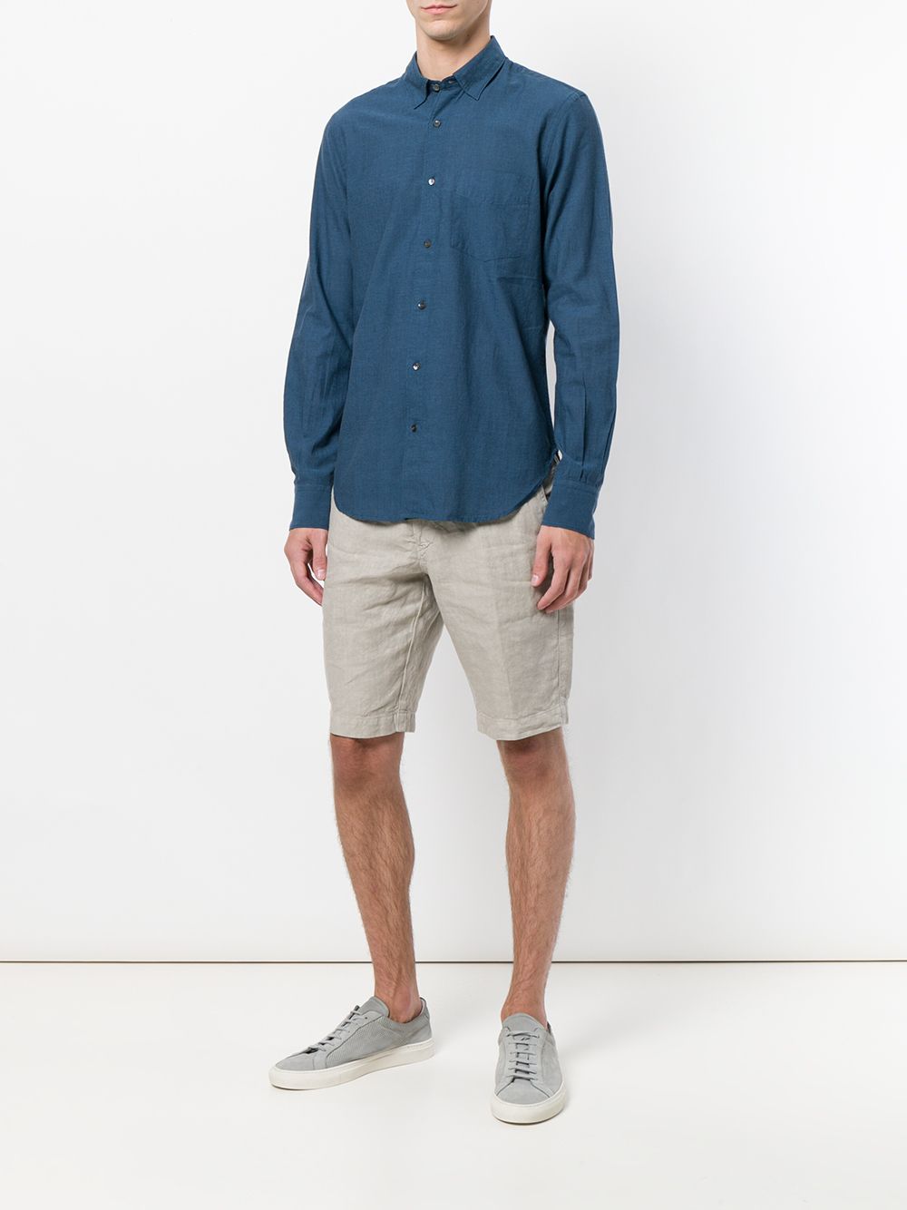 Shop Aspesi Long Sleeve Shirt In Blue