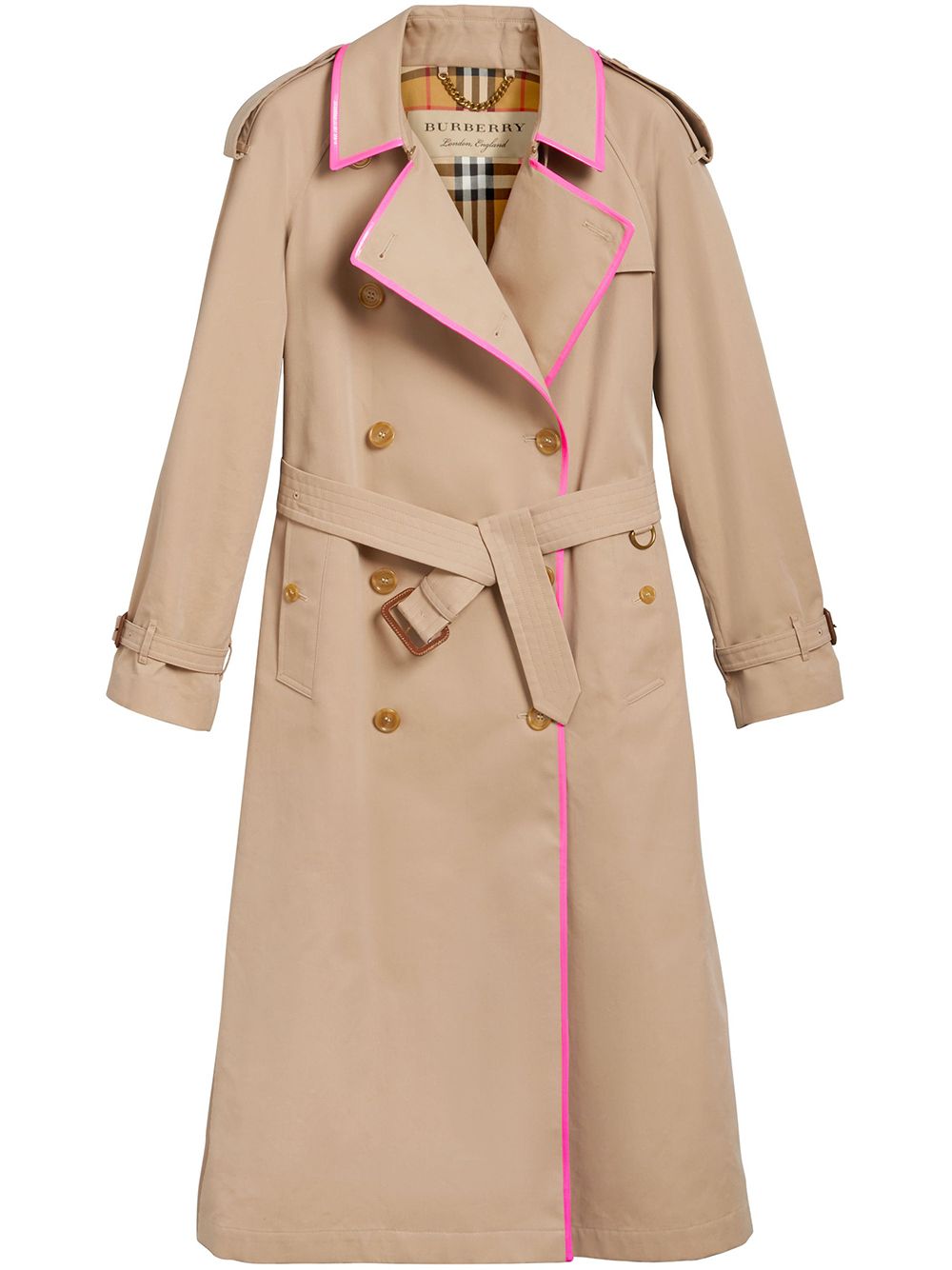 фото Burberry tape detail cotton gabardine trench coat