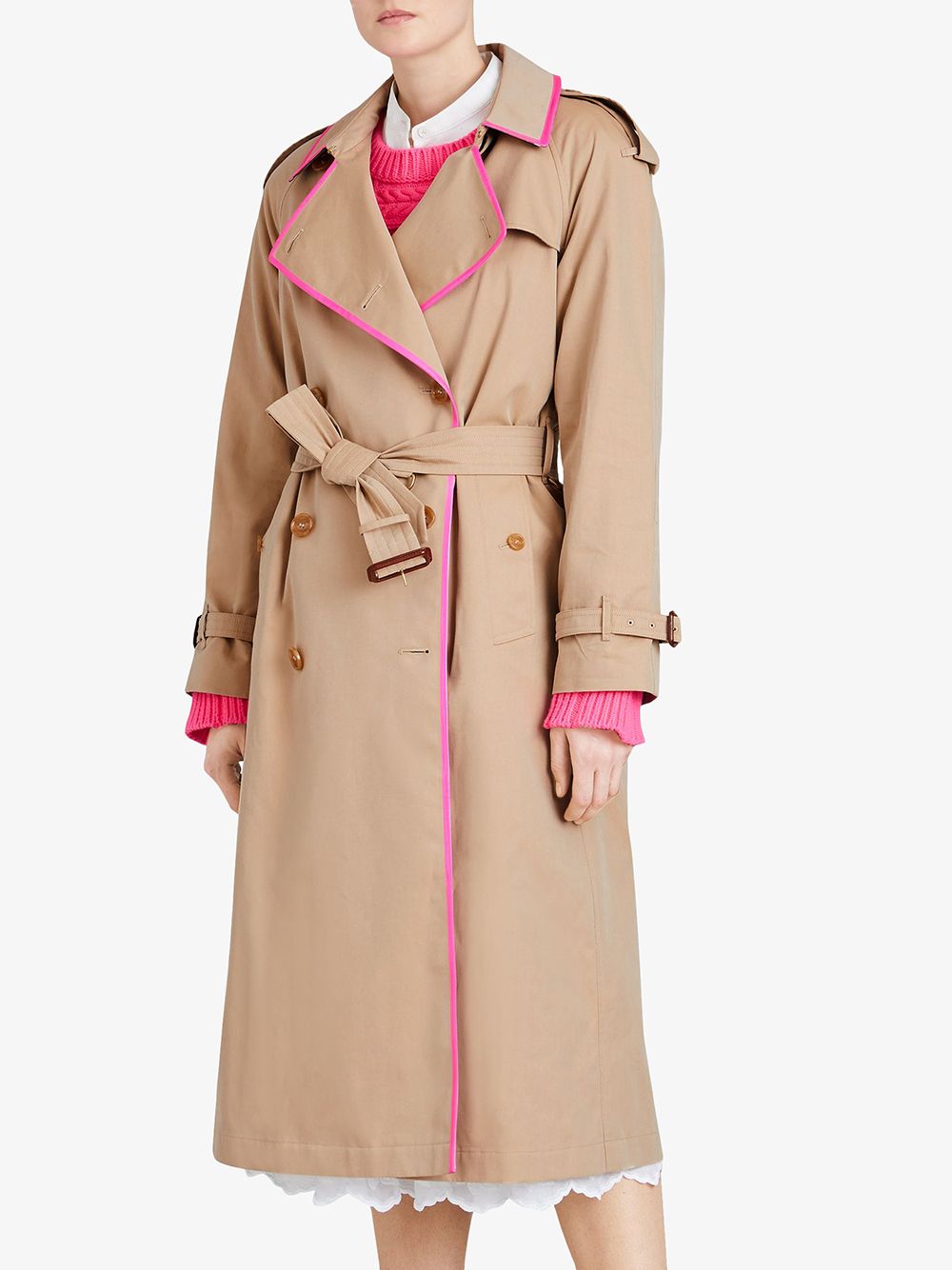 фото Burberry tape detail cotton gabardine trench coat