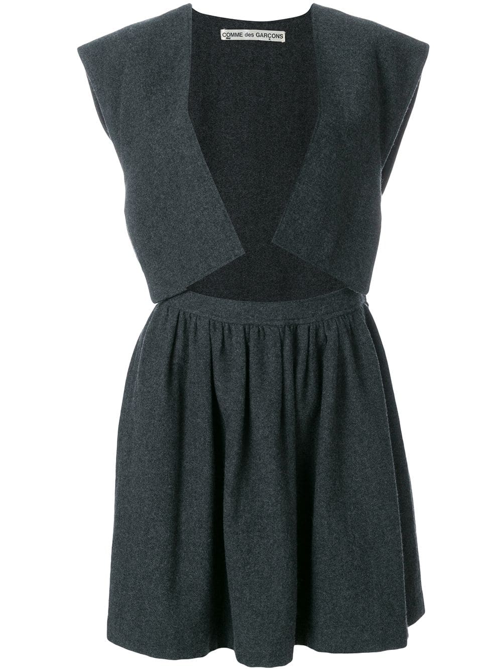 Pre-owned Comme Des Garçons Open Front Dress In Grey