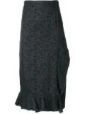 Comme Des Garçons Pre-Owned wrap denim printed skirt - Blue
