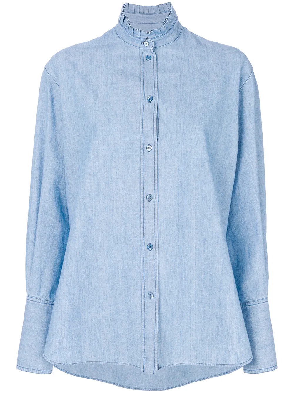 Alexander McQueen Hemd mit Rüschen - Blau