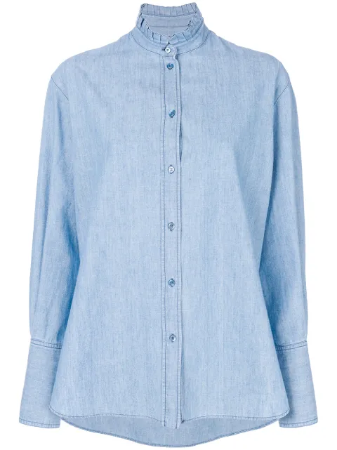 Alexander McQueen chemise à col montant volanté