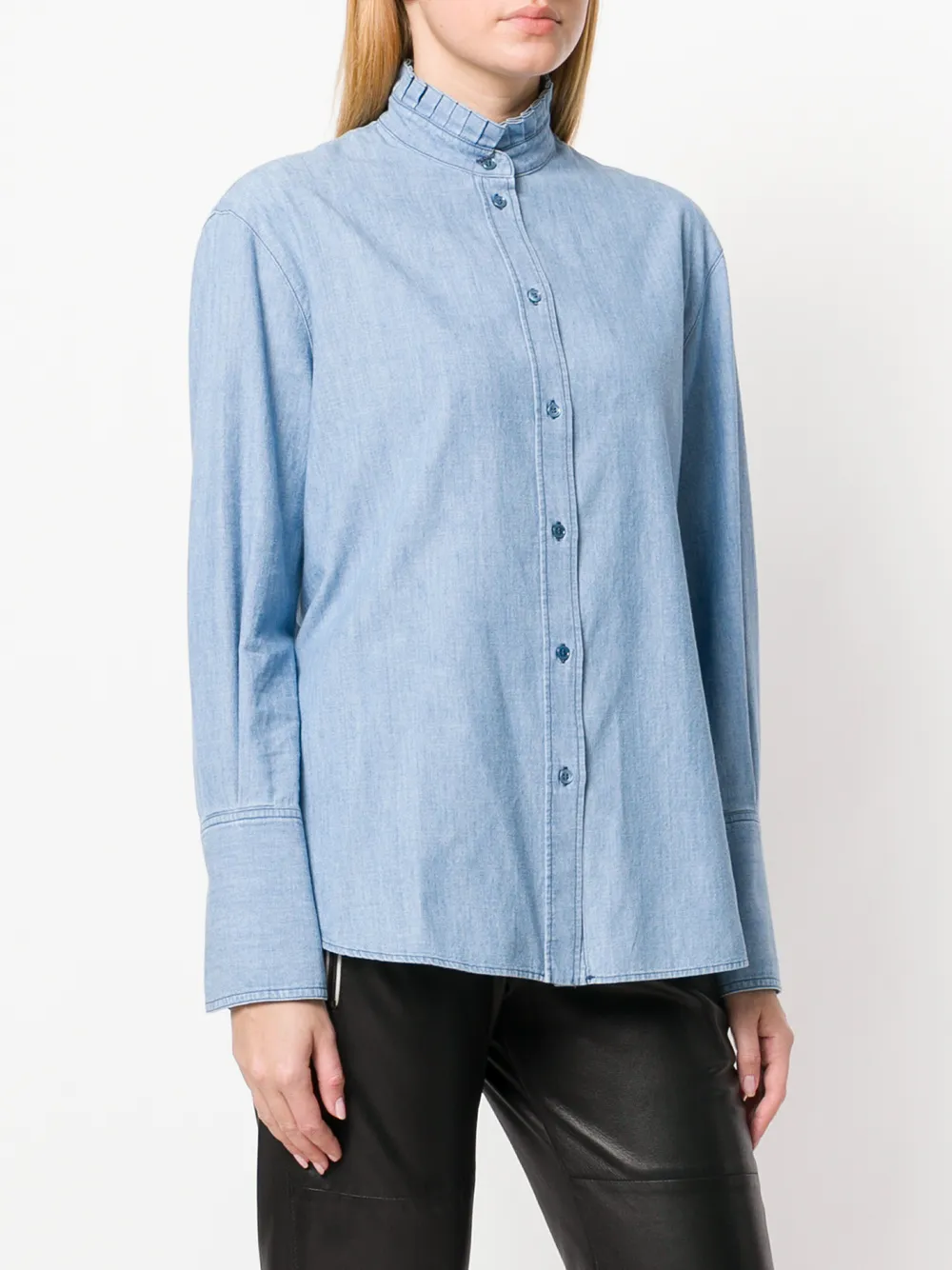  Alexander Mcqueen Hemd Mit Rüschen   Blau 