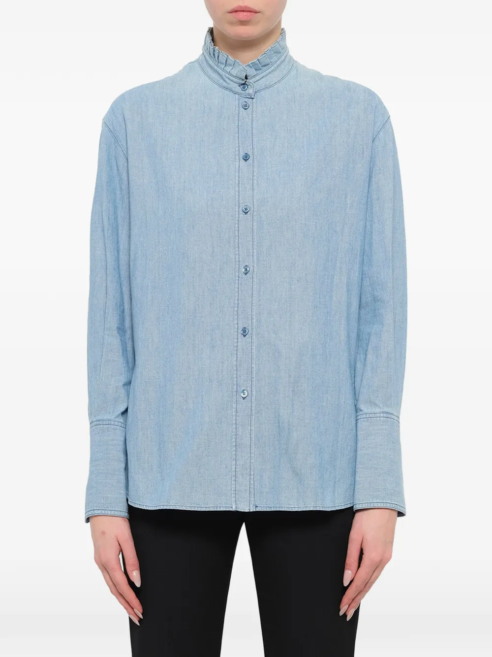 Alexander McQueen Hemd mit Rüschen - Blau
