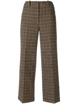 Calça cropped xadrez