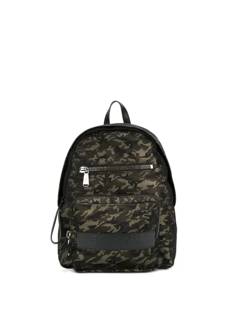 Balmain camouflage print backpack