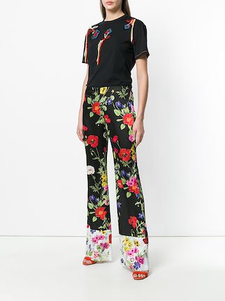 poppy print palazzo pants展示图