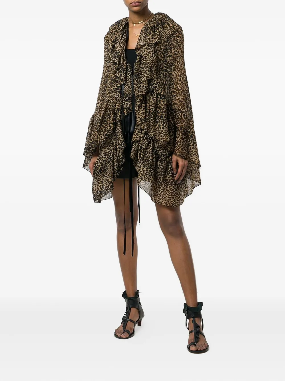 Saint Laurent leopard-print asymmetric blouse | Blouses | Image 2