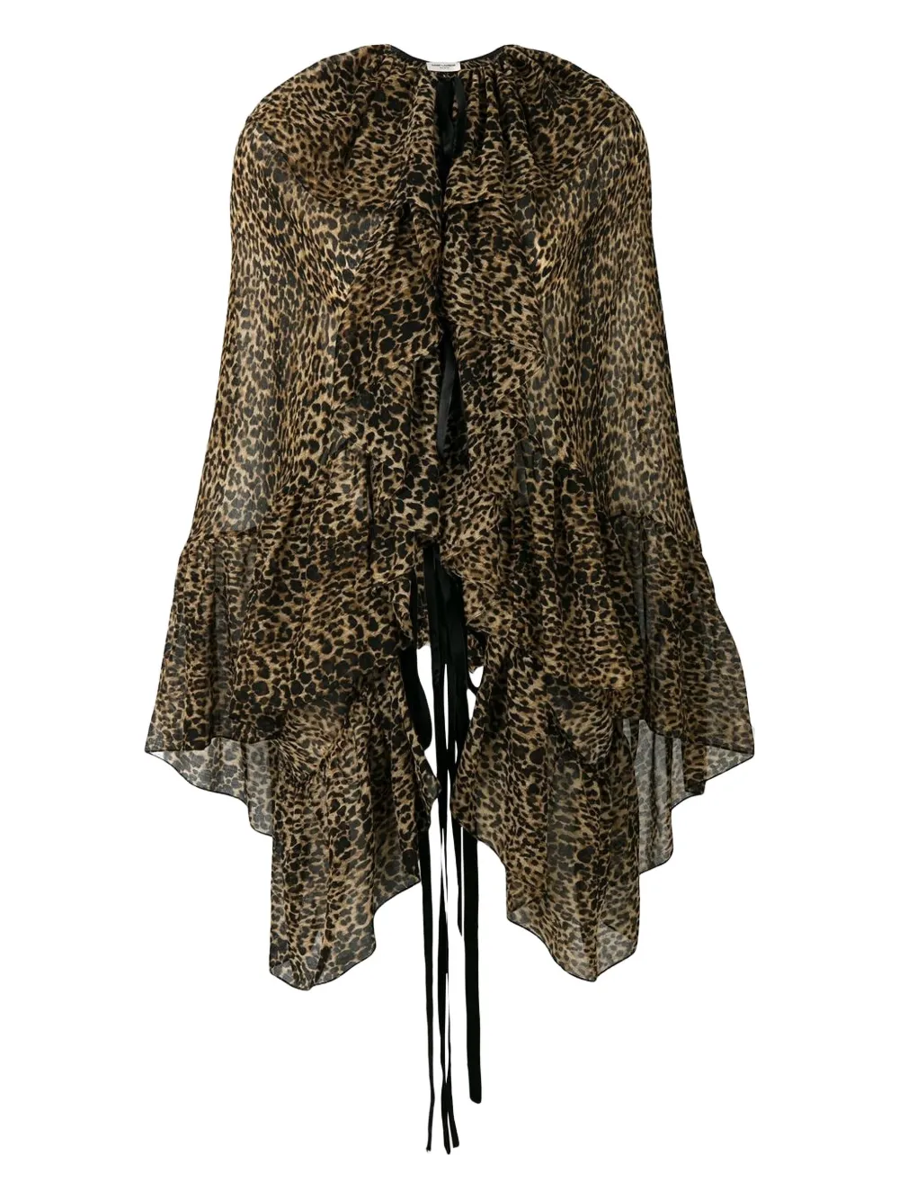 Saint Laurent leopard-print asymmetric blouse | Neutrals | Image 1
