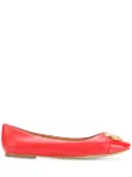 Tory Burch logo plaque ballerinas - Red