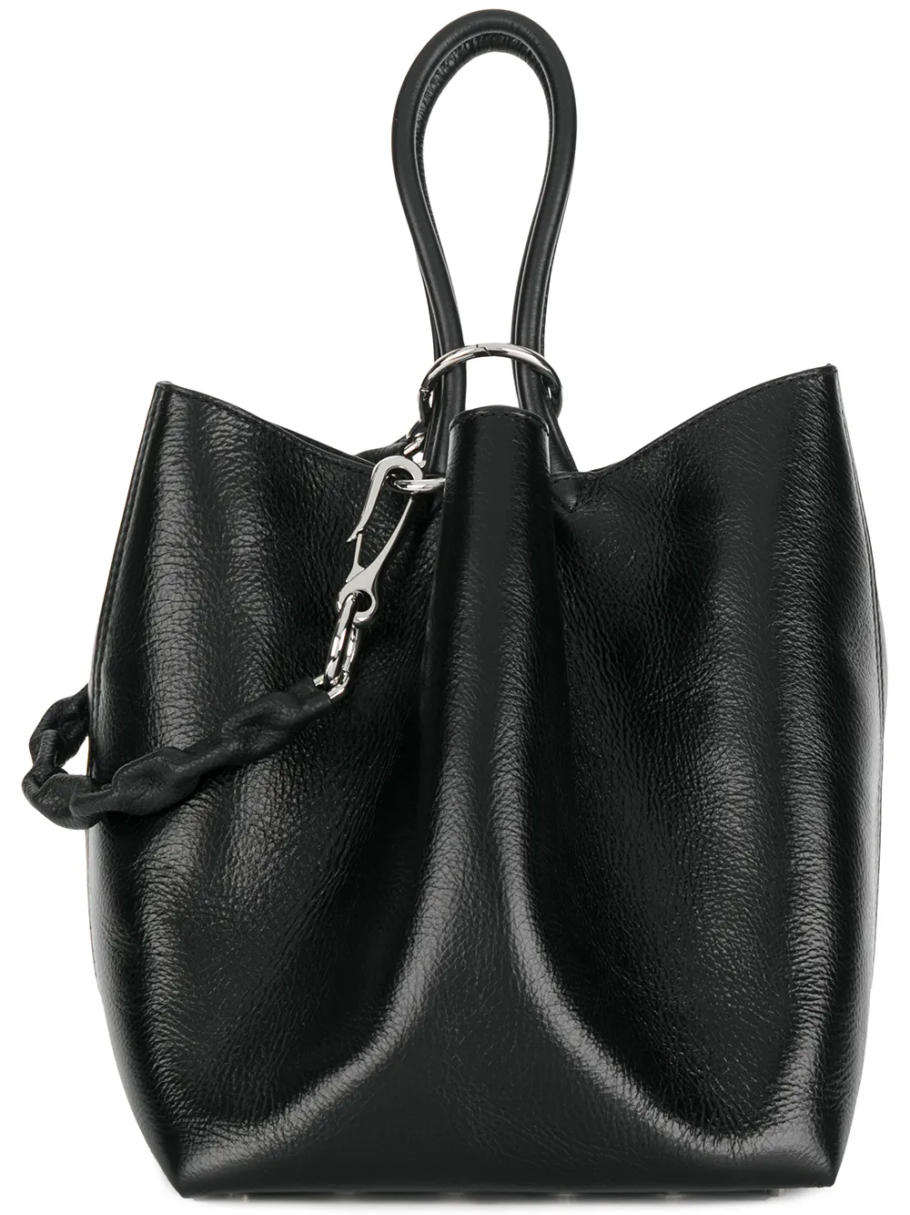 Click to view more detailed imagery on our partner's website Alexander Wang Small Roxy Covered Chain Leather Bucket Bag In Black