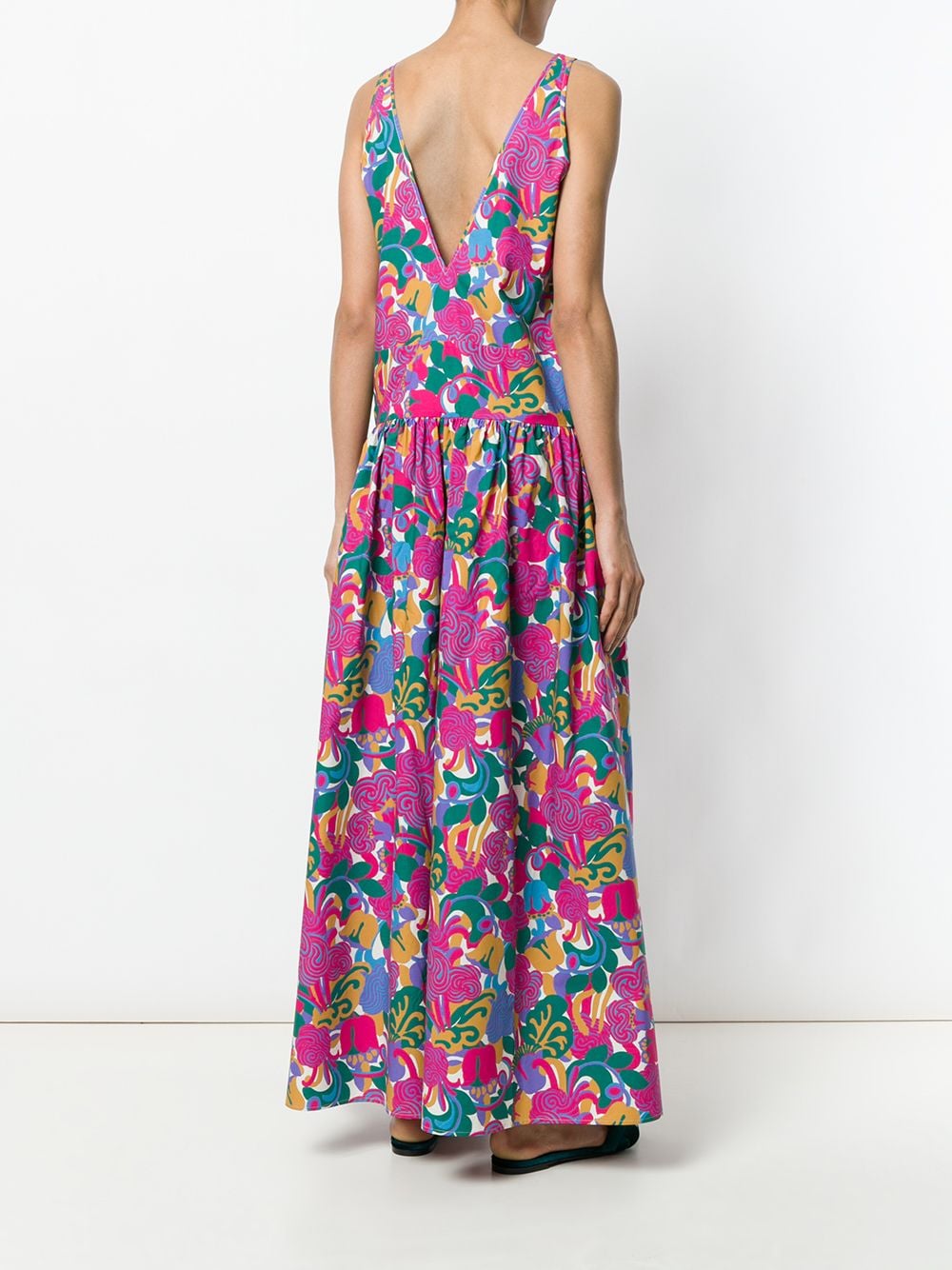 La DoubleJ Long v-neck Print Dress - Farfetch