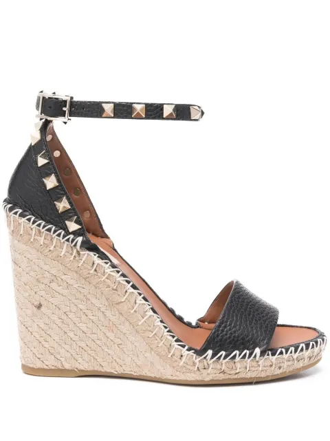 Valentino Garavani босоножки Double Rockstud 100 на танкетке