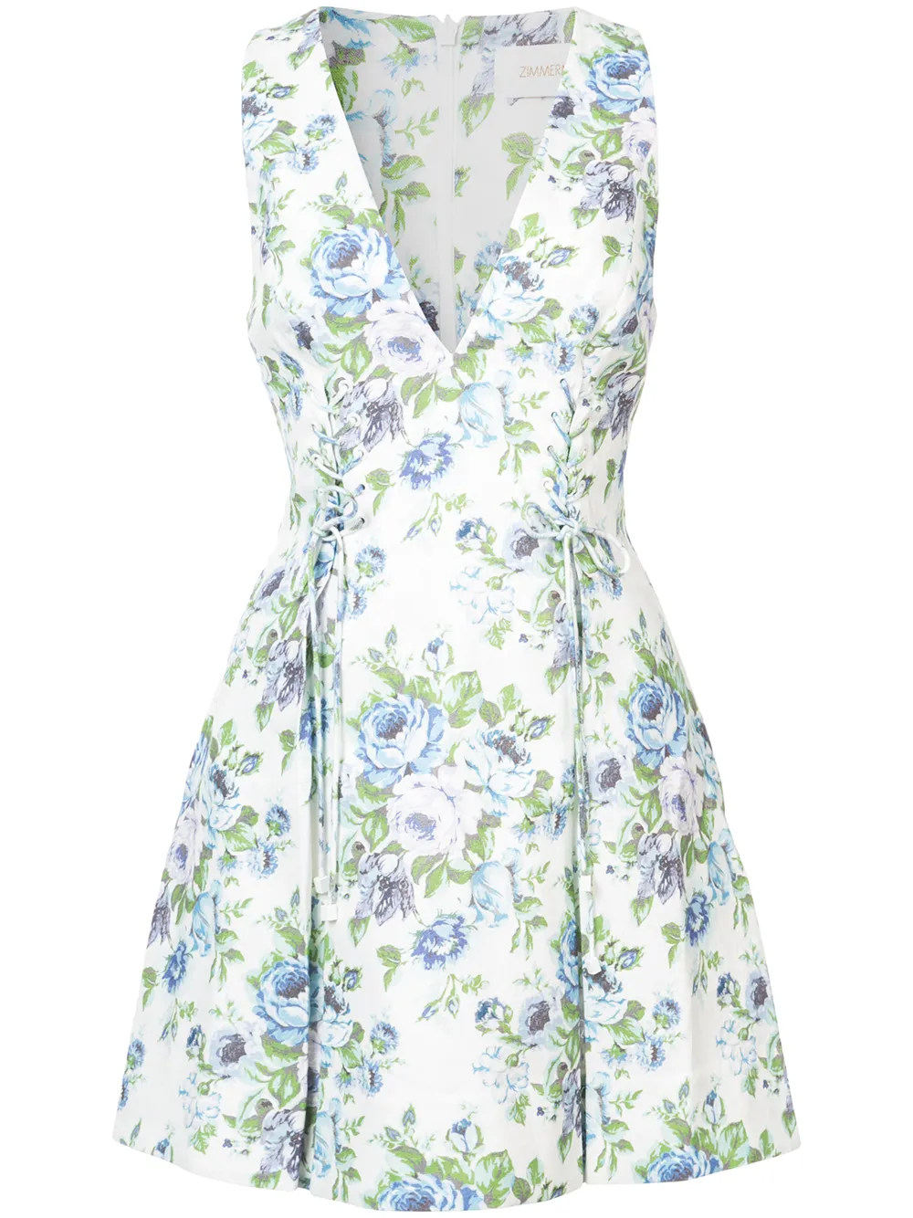 Zimmermann Lace-up Floral Dress - Farfetch