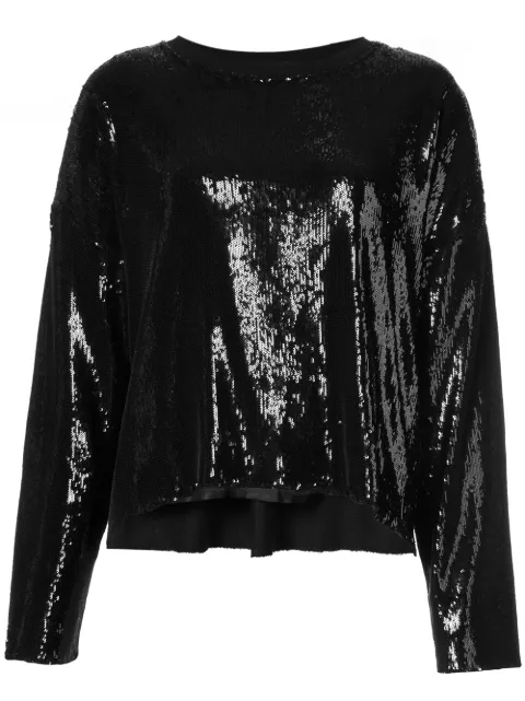 Click to view more detailed imagery on our partner's website Rta Emmet Metallic Long-sleeve Crewneck Tee In Black
