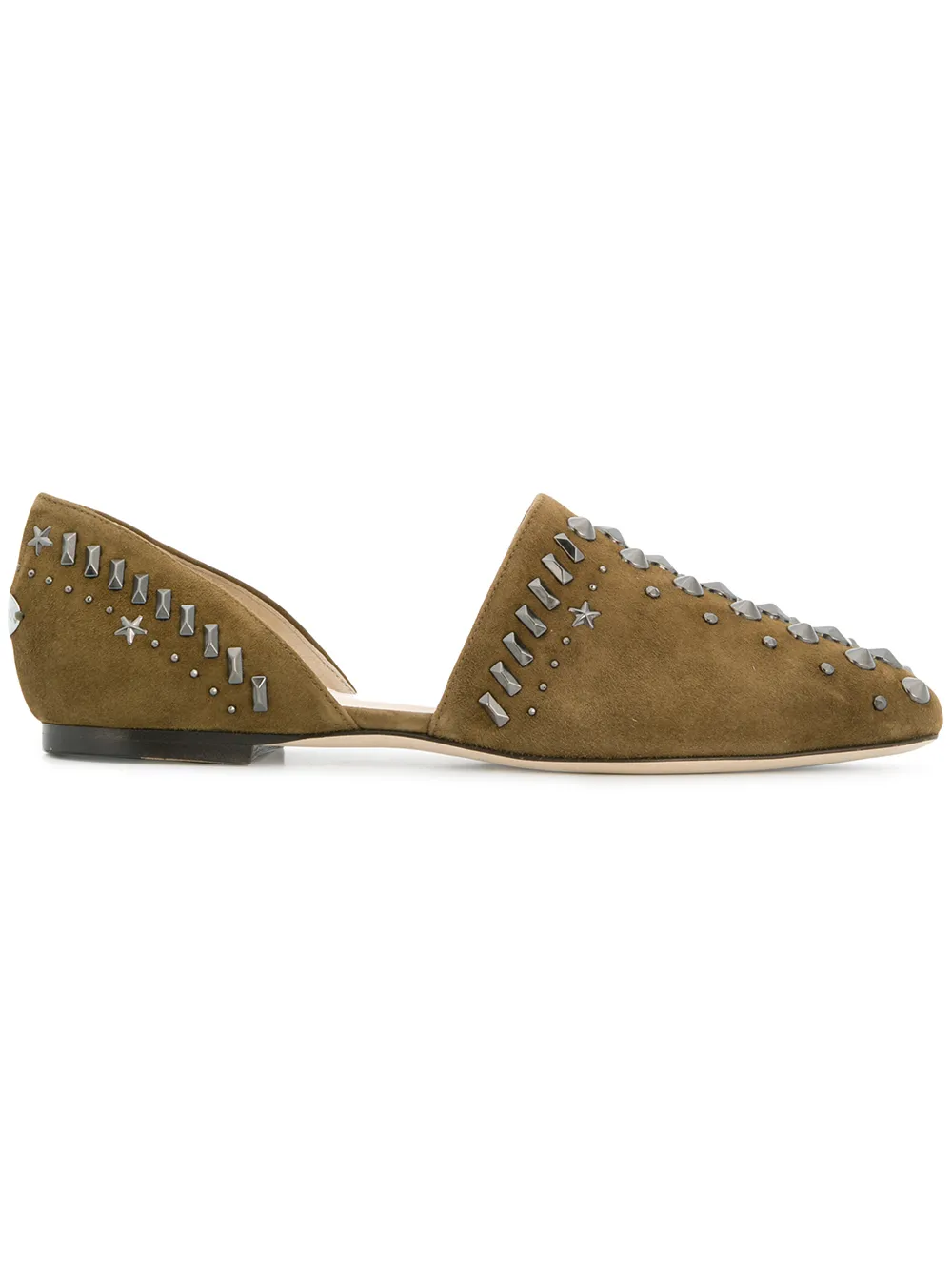 JIMMY CHOO GLOBE STUDDED BALLERINA SHOES,GLOBEFLATUPK12806288