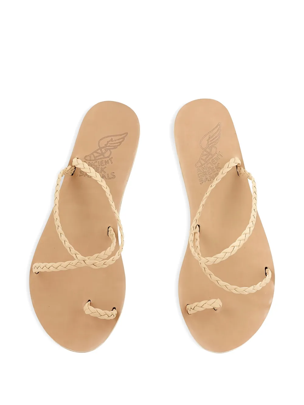 Ancient Greek Sandals neutral Eleftheria flat leather sandals Beige