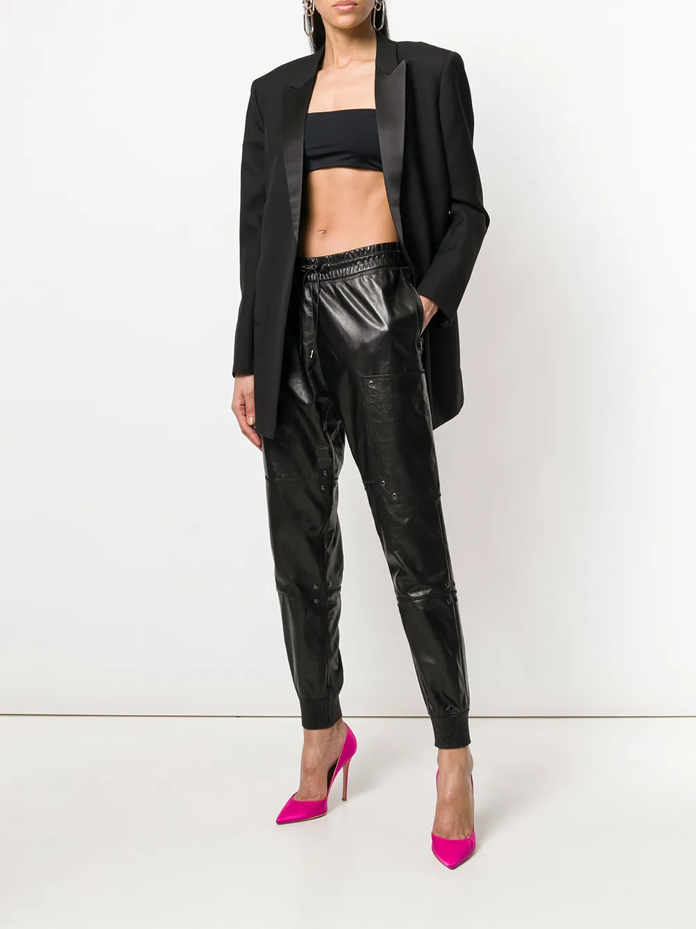 TOM FORD draped biker trousers - Zwart
