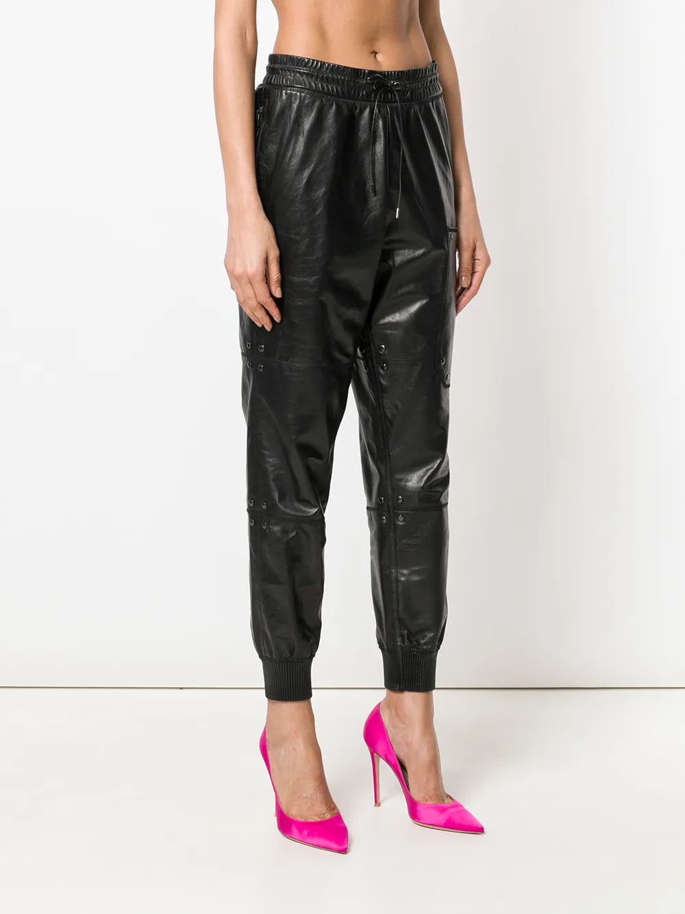 TOM FORD draped biker trousers Zwart