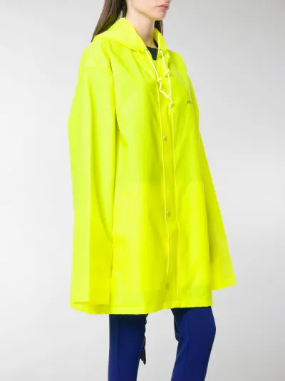 VETEMENTS hooded neon raincoat yellow 