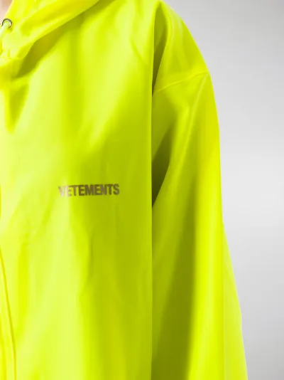 VETEMENTS hooded neon raincoat yellow 