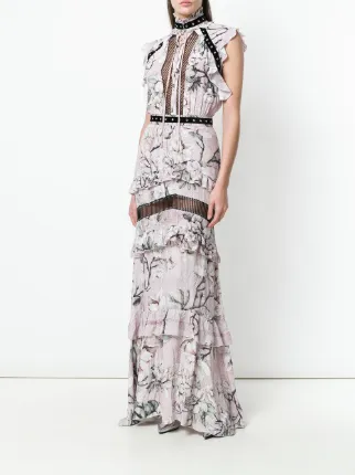 Just Cavalli Magnolia Print Long Dress Farfetch Just Cavalli Magnolia Print Long Dress