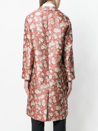 floral jacquard single-breasted coat展示图