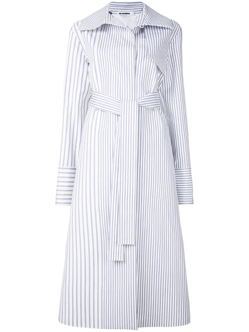 полосатый тренч свободного кроя Jil Sander