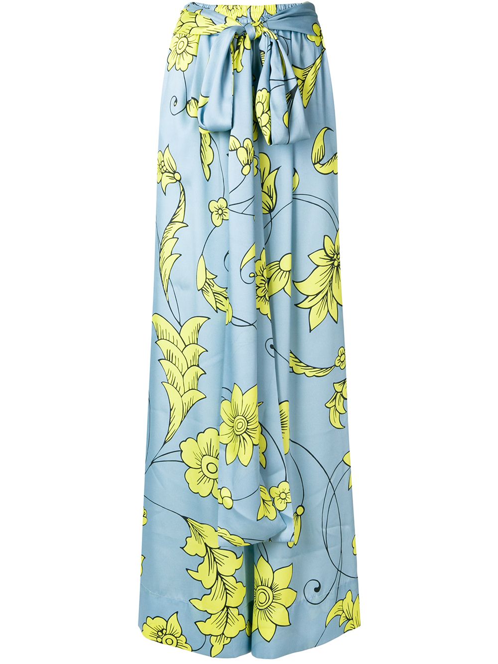 фото Miahatami брюки-палаццо с завязками и цветочным рисунком