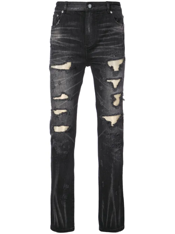 ripped faded black jeans