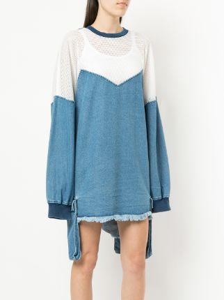 contrast panel sweater dress展示图