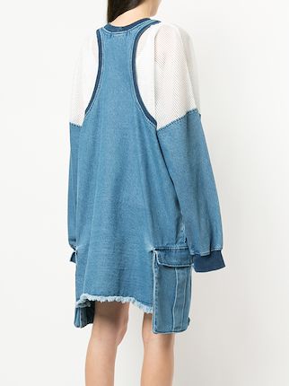 contrast panel sweater dress展示图