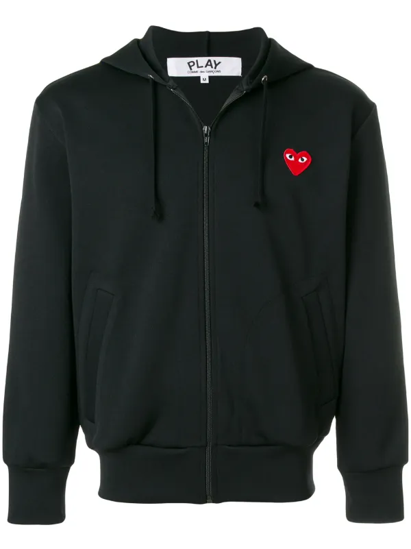 Comme Des Gar ons Play heart patch zip up Hoodie Farfetch