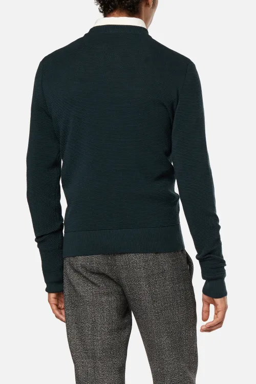 crew neck Ottoman Stitch Sweater - AMI 
