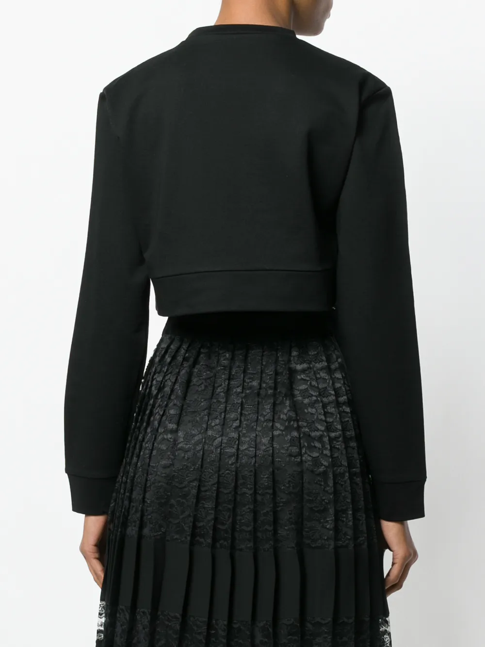 Moncler doorschijnende sweater met logo Zwart