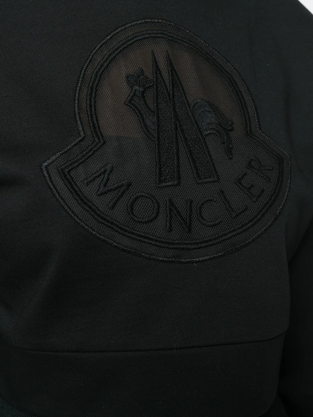 Moncler doorschijnende sweater met logo Zwart