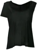 UNRAVEL PROJECT asymmetric sleeve twisted scoop neck tank - Black