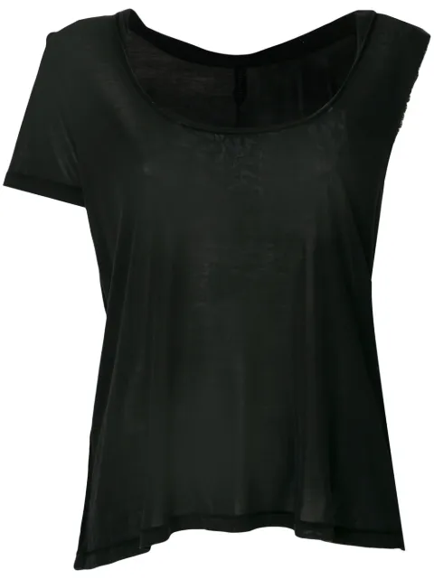 UNRAVEL PROJECT asymmetric sleeve twisted scoop neck tank