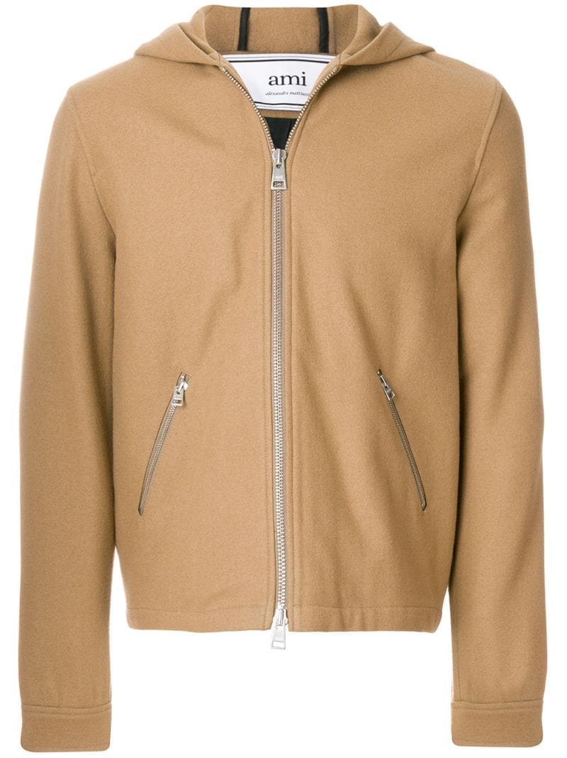 camel hooded jacket