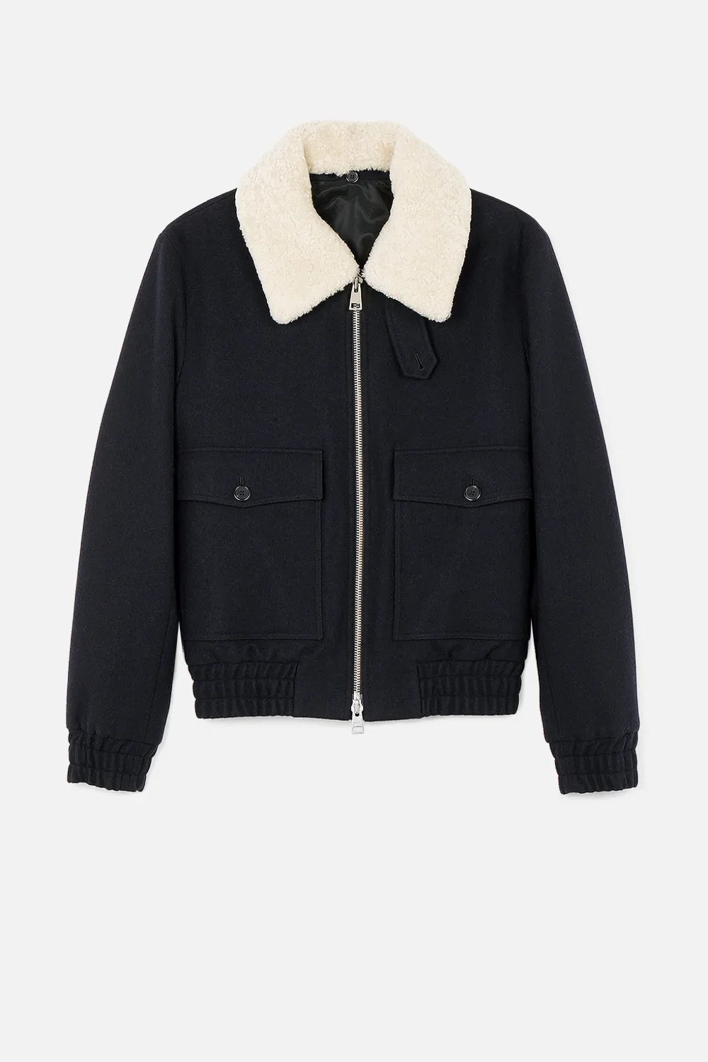 Ami Alexandre Mattiussi Shearling Collar Zipped Jacket Paris