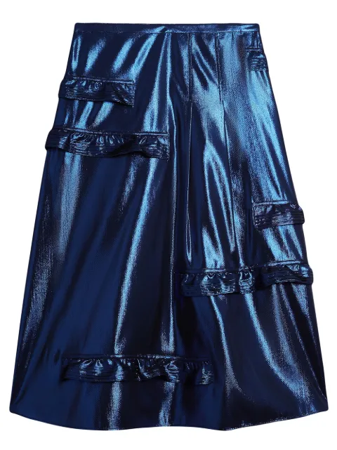 Burberry ruffle detail lamé skirt